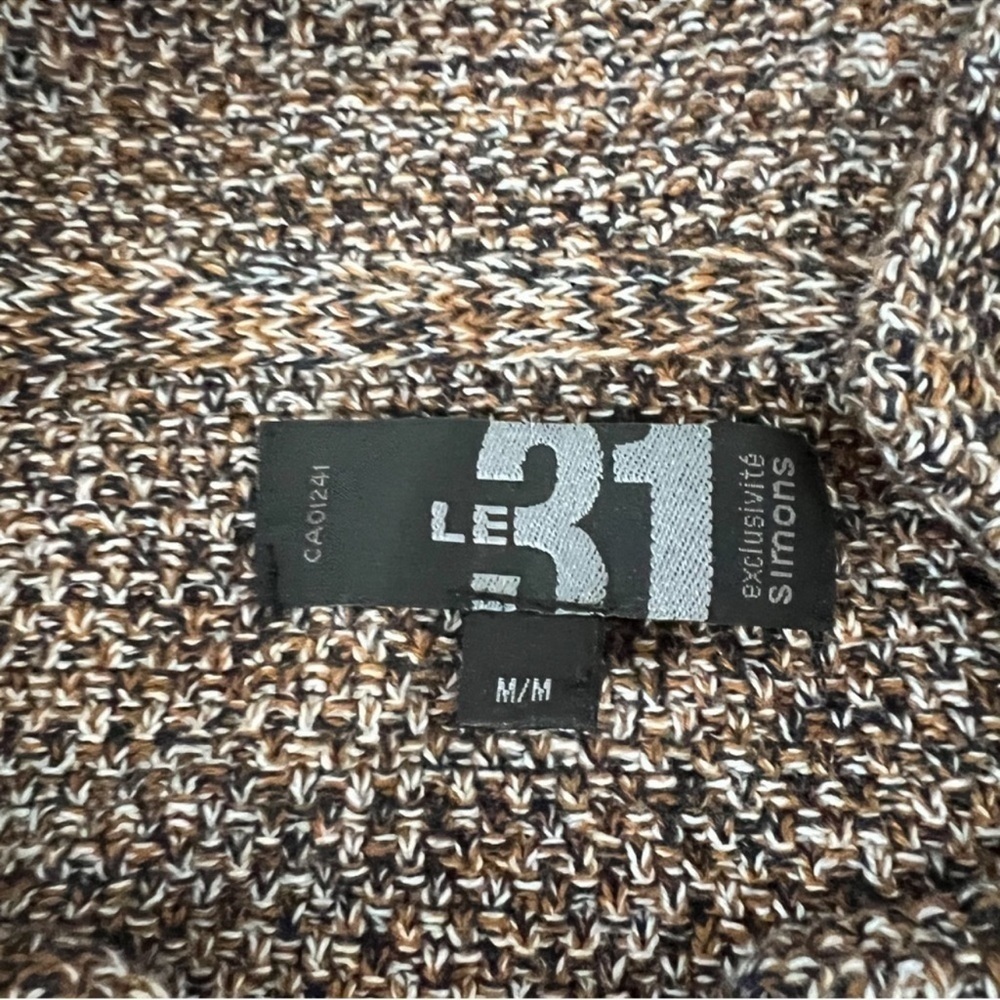 Le 31 by Simons Men’s Knit Cardigan Sweater Size M Brown Textured - Picture 12 of 12